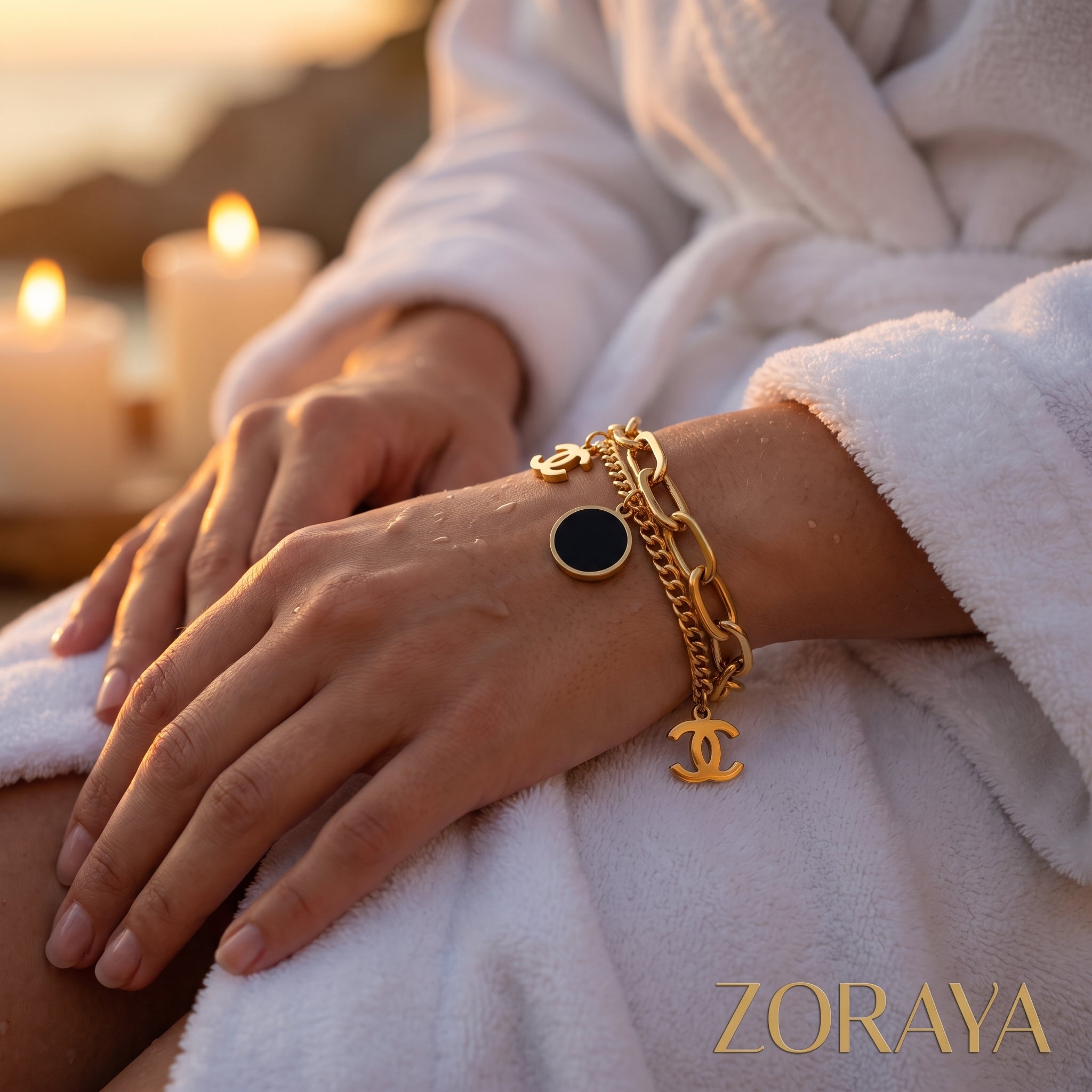 ZORAYA Noir Charm Bracelet