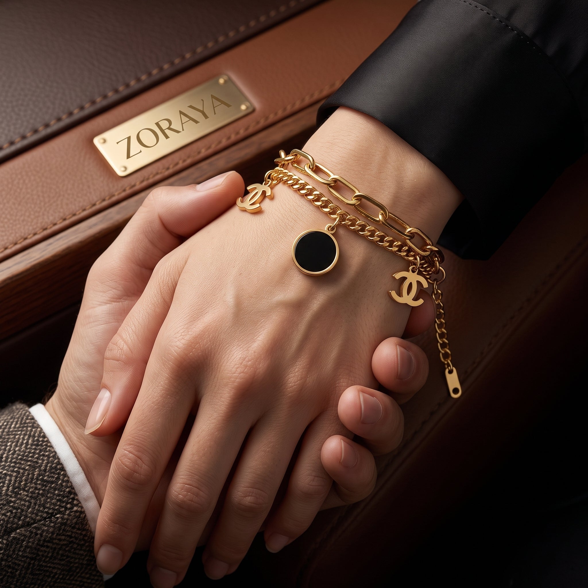 ZORAYA Noir Charm Bracelet