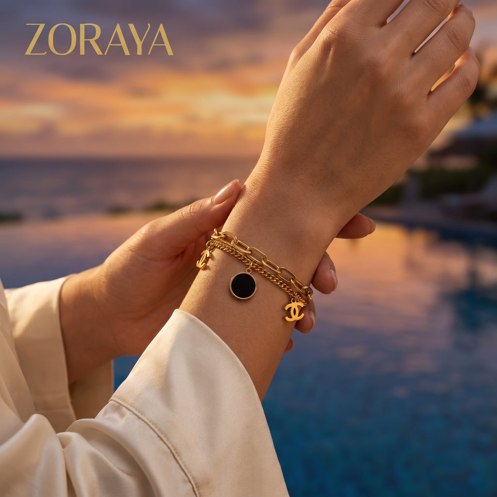 ZORAYA Noir Charm Bracelet