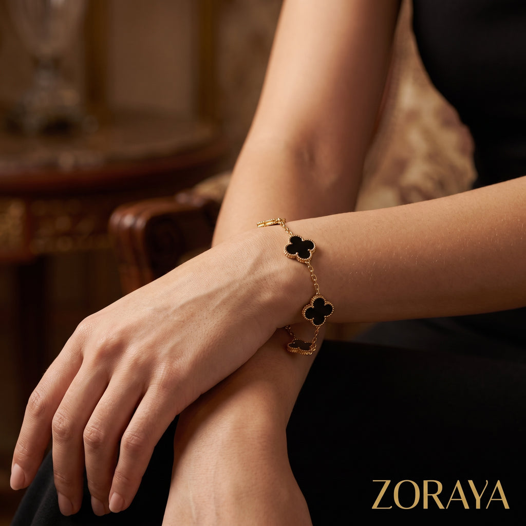 ZORAYA Midnight Clover Bracelet