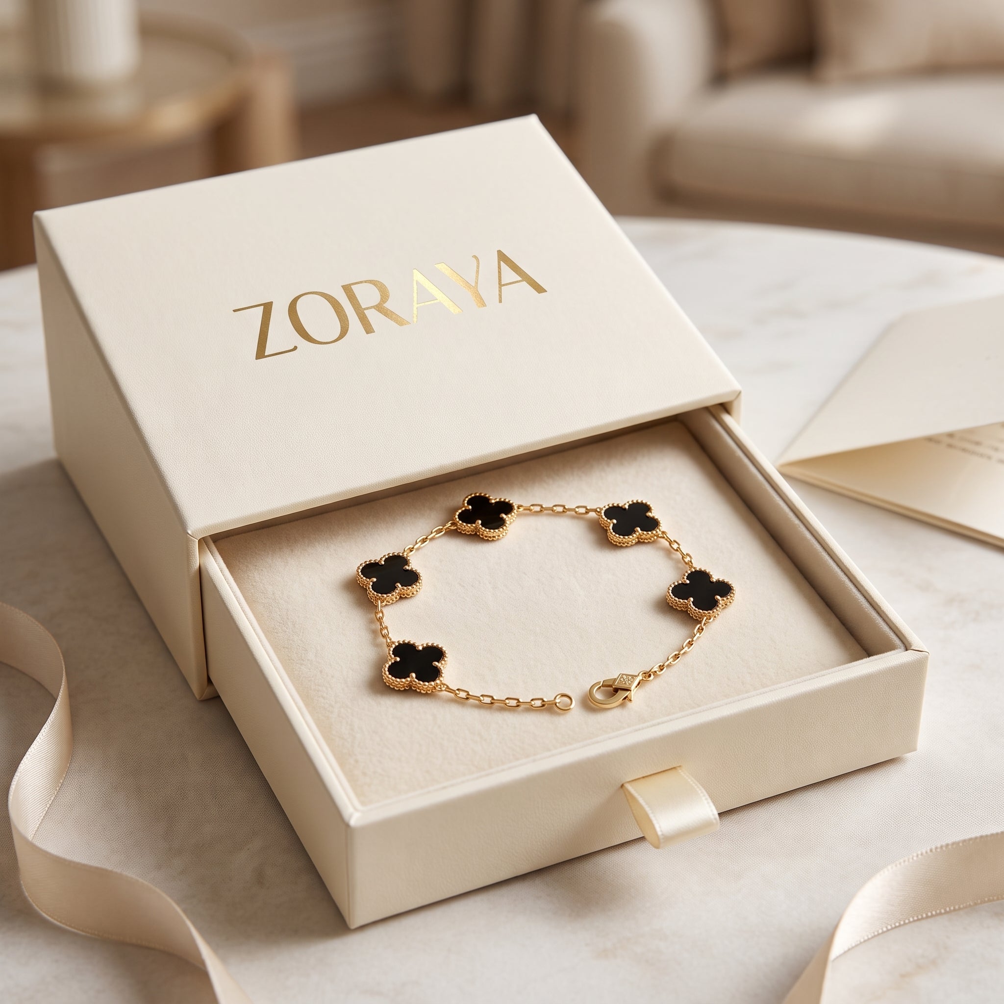 ZORAYA Midnight Clover Bracelet