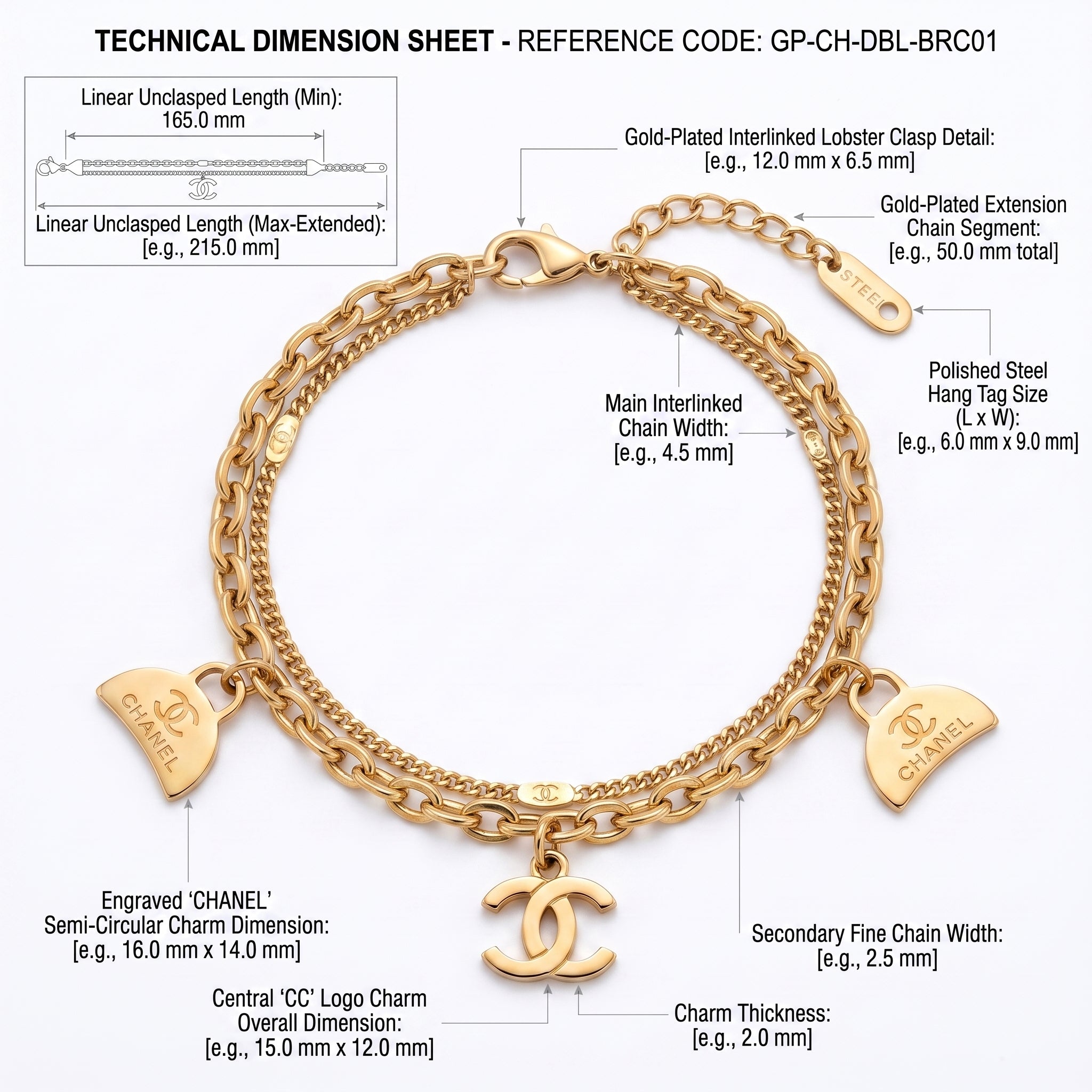 ZORAYA Heart Charm Bracelet for Women