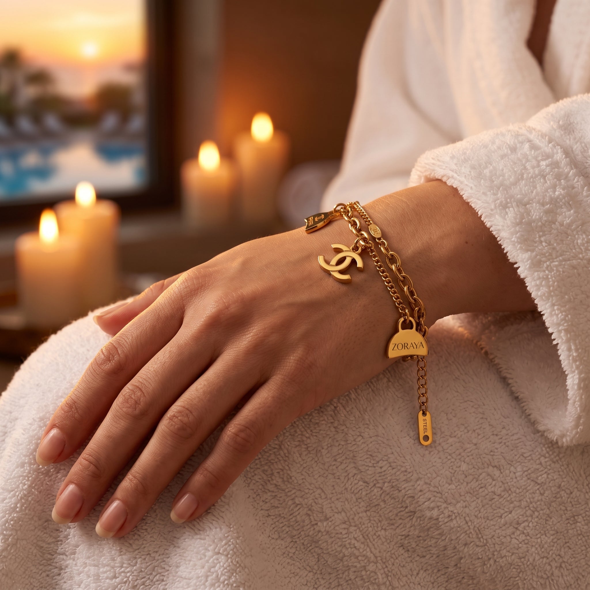 ZORAYA Heart Charm Bracelet for Women