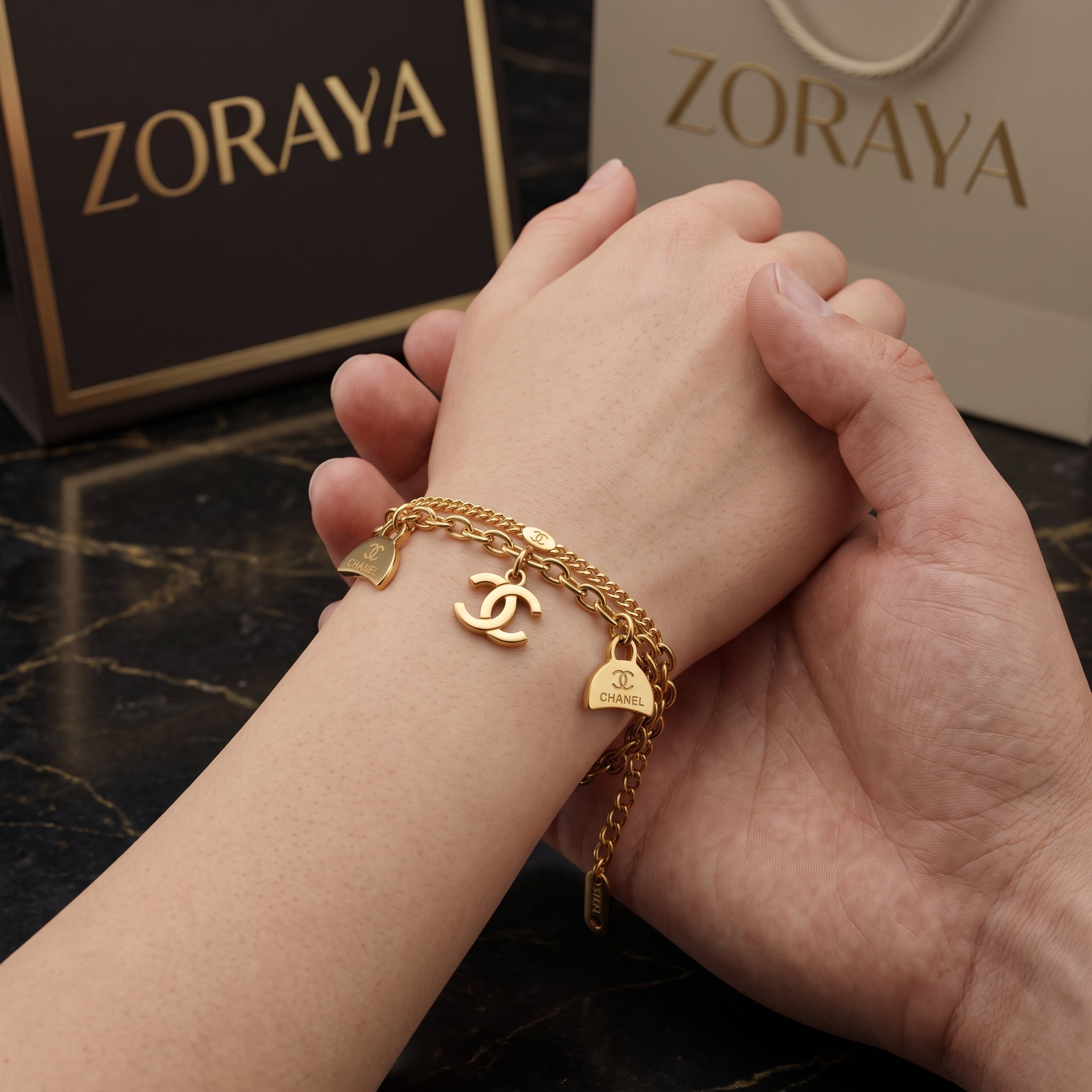 ZORAYA Heart Charm Bracelet for Women