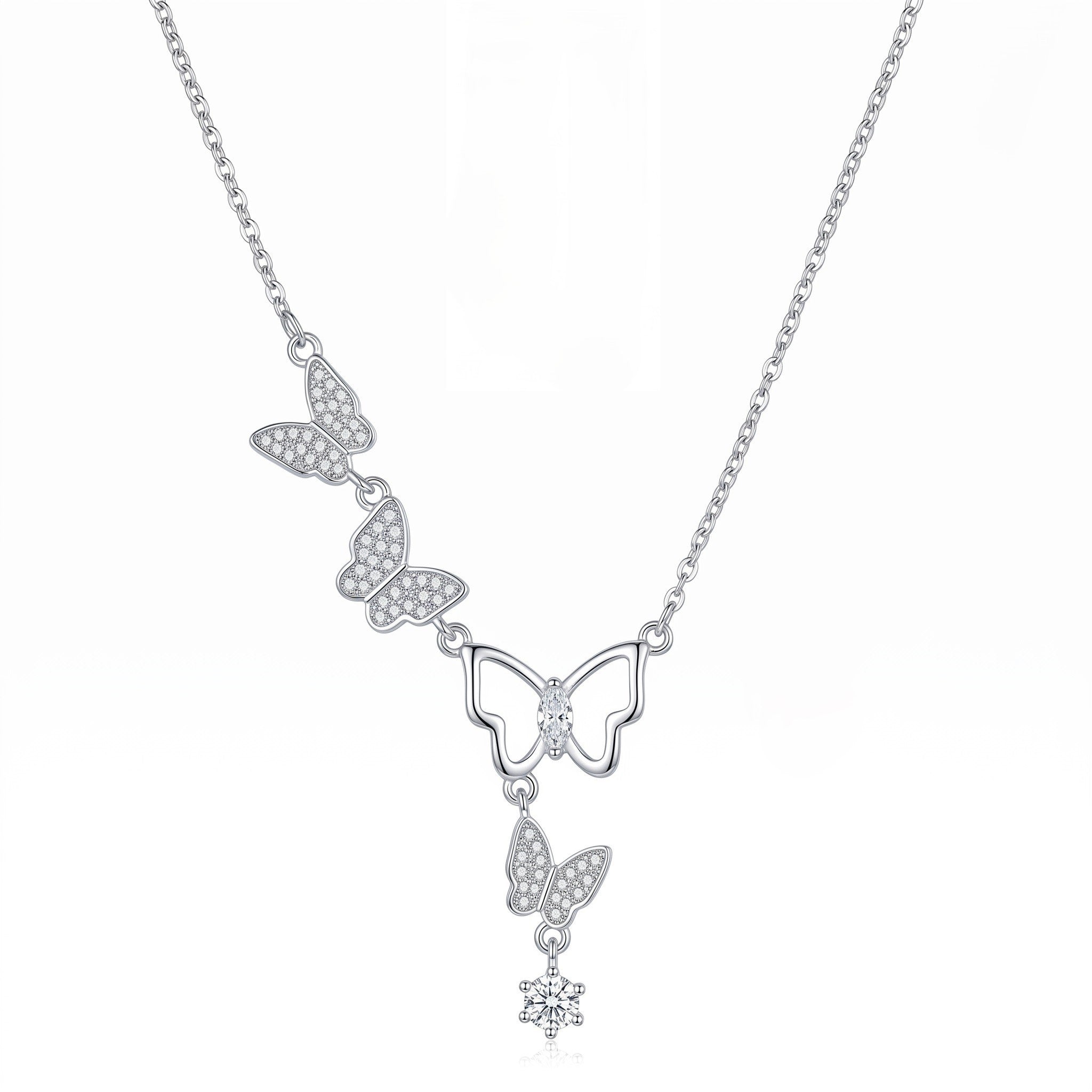 ZORAYA Sparkling Butterfly Charm Necklace