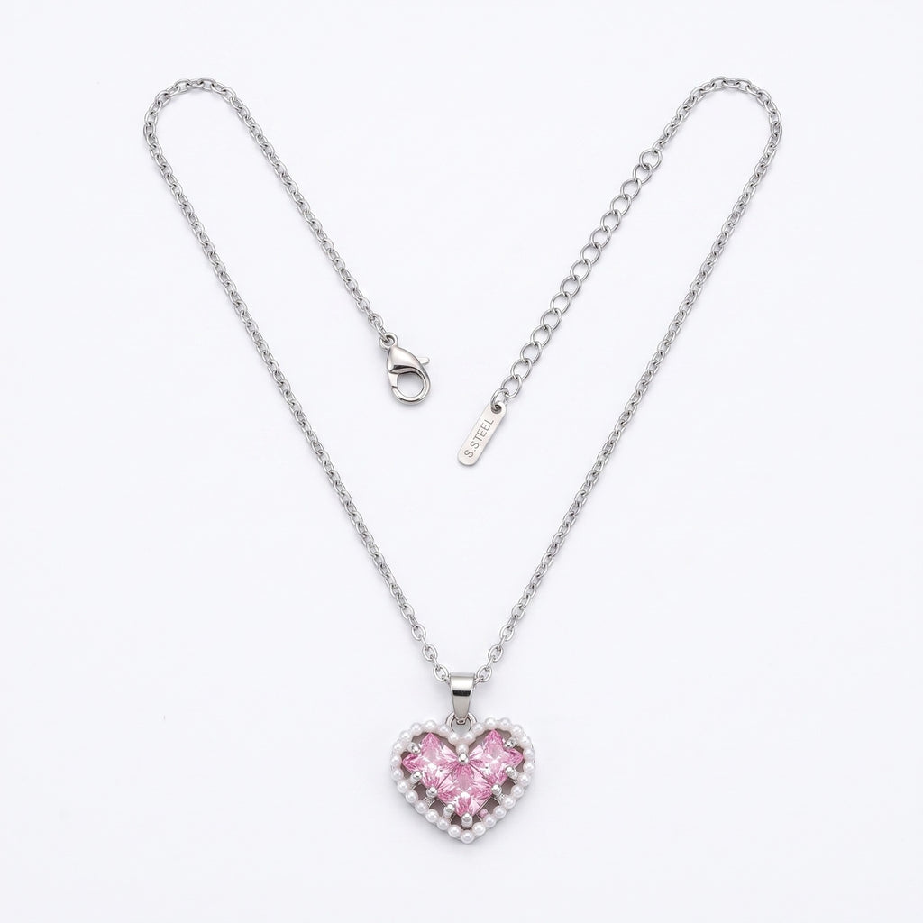 ZORAYA Pink Heart Necklace
