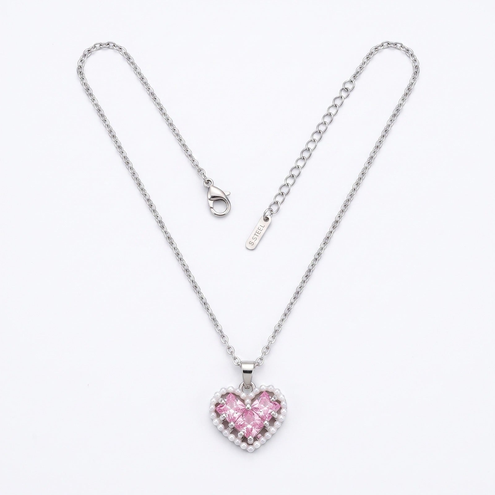 ZORAYA Pink Heart Necklace