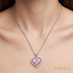 ZORAYA Pink Heart Necklace