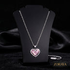 ZORAYA Pink Heart Necklace