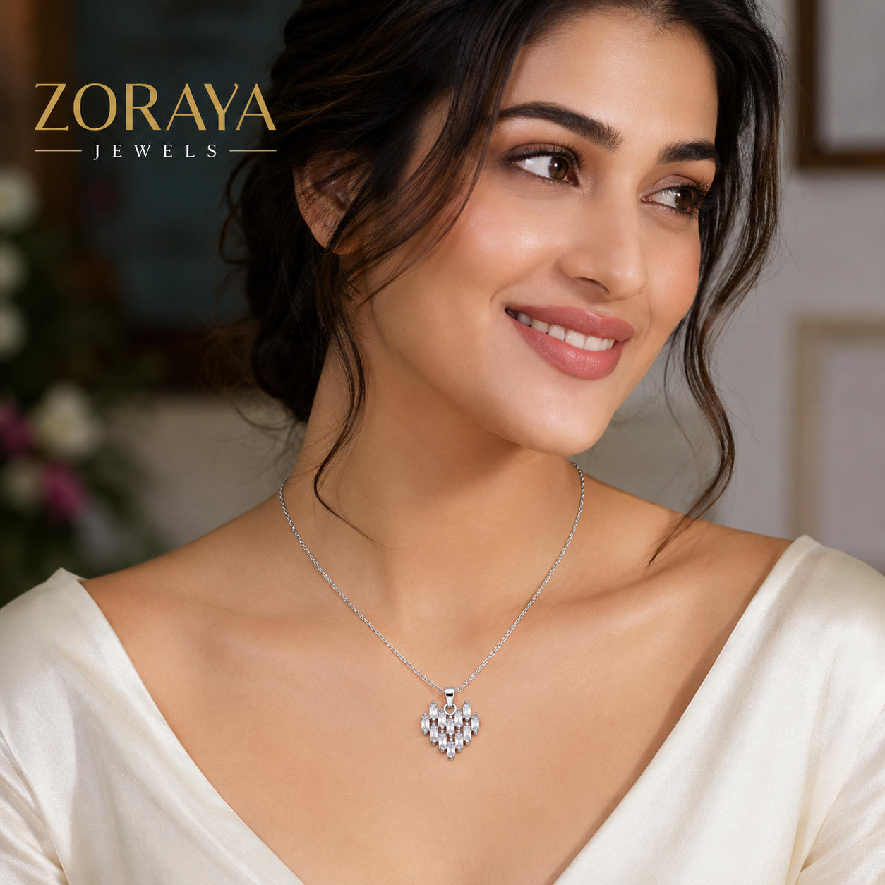ZORAYA Crystal Heart Necklace
