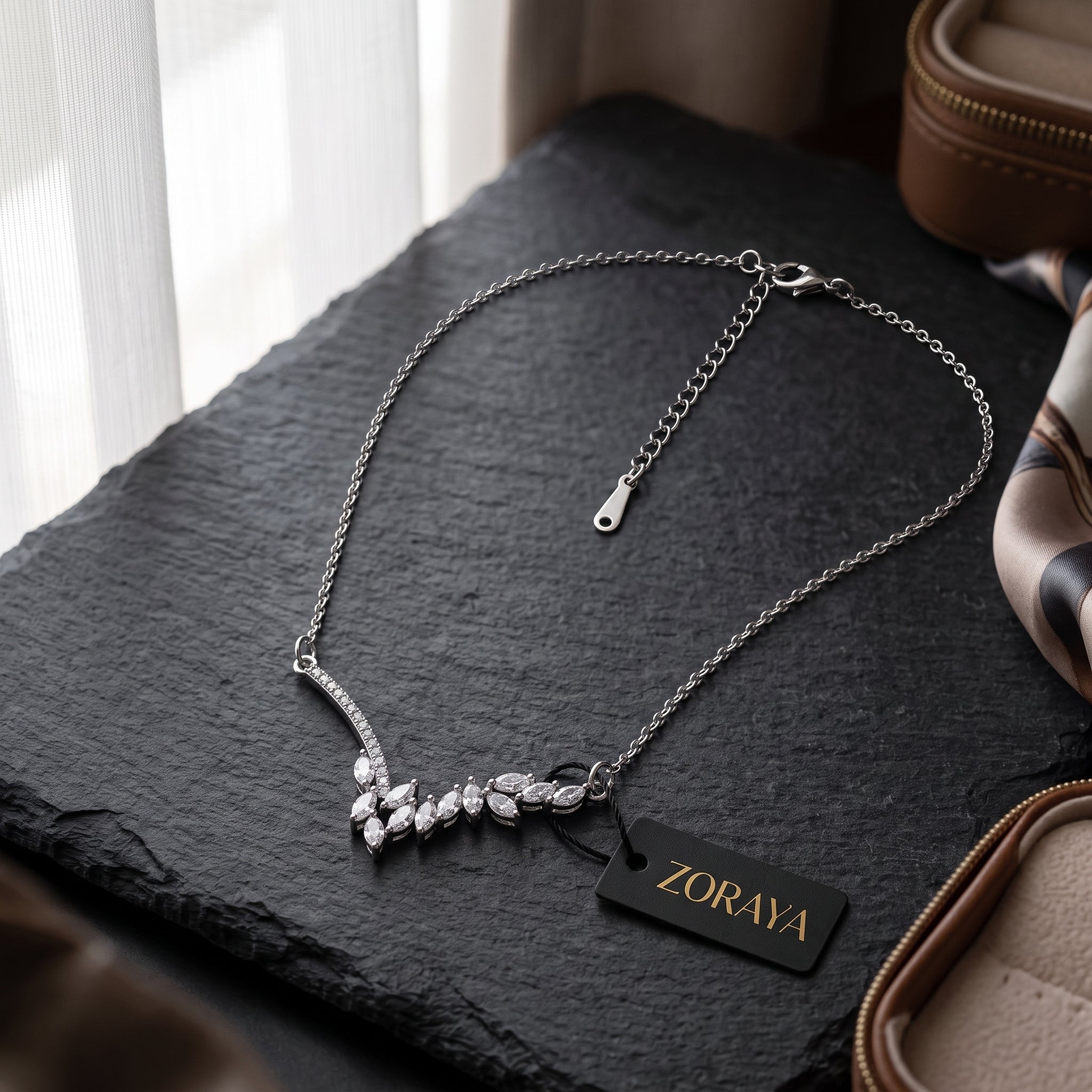 ZORAYA Crystal Vine Necklace