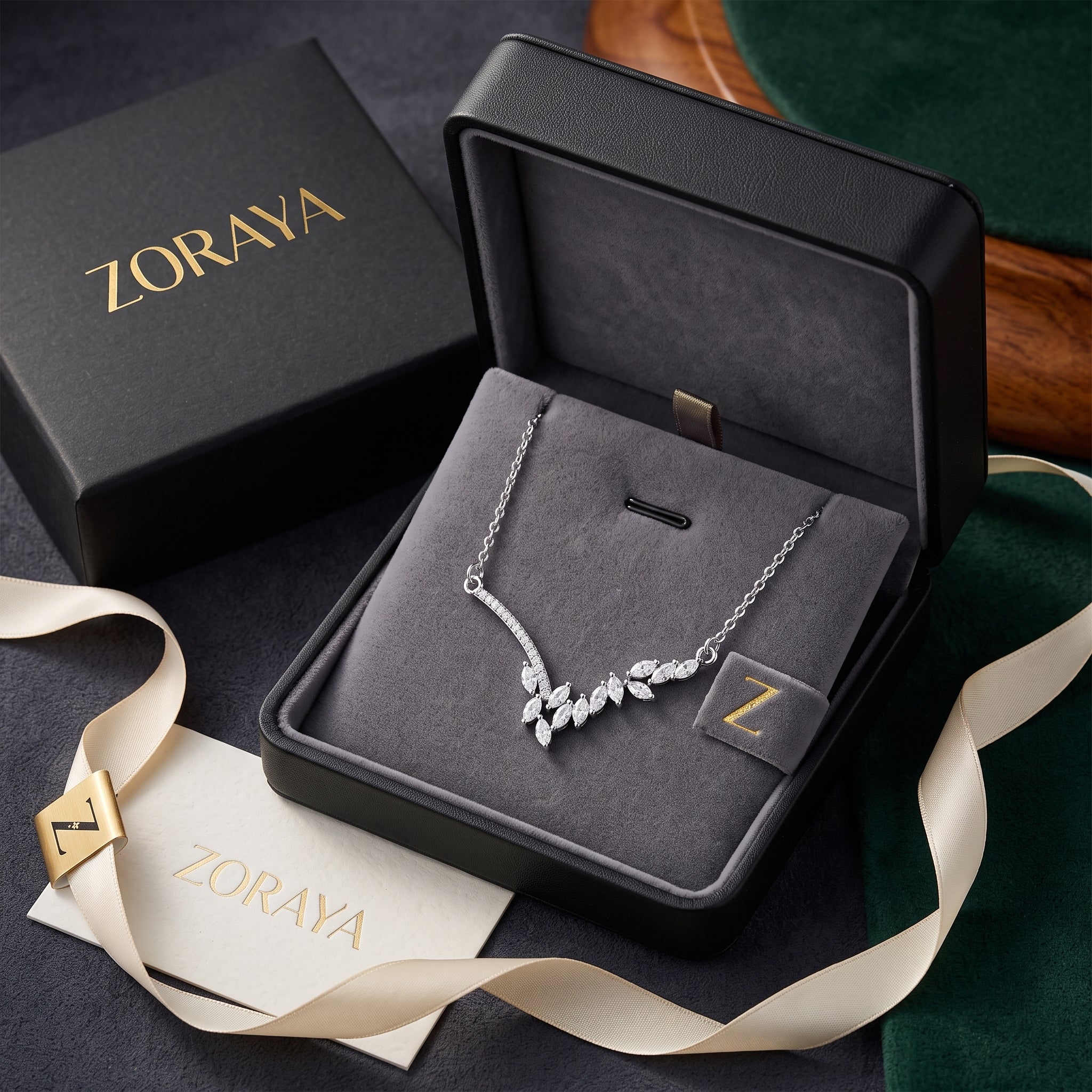 ZORAYA Crystal Vine Necklace