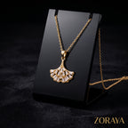 ZORAYA Golden Fan Necklace