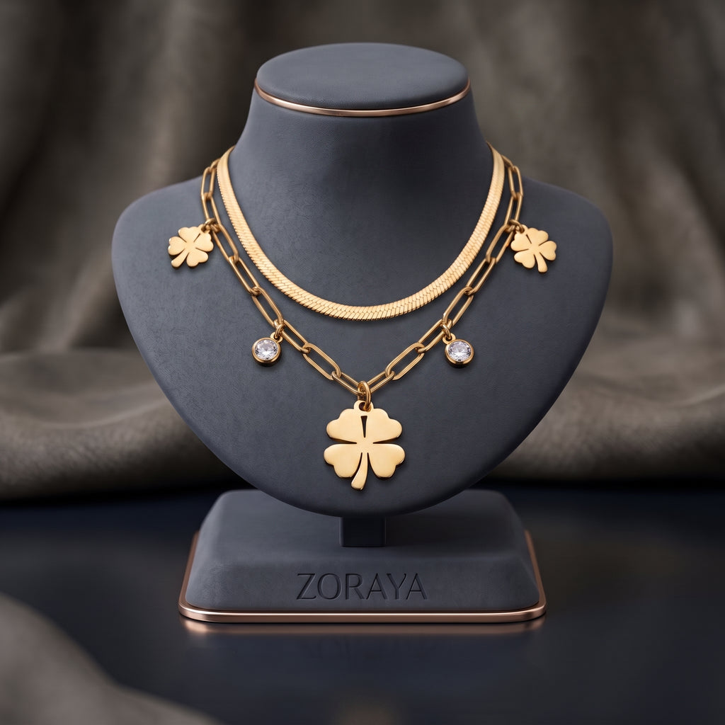 ZORAYA Clover Layered Necklace