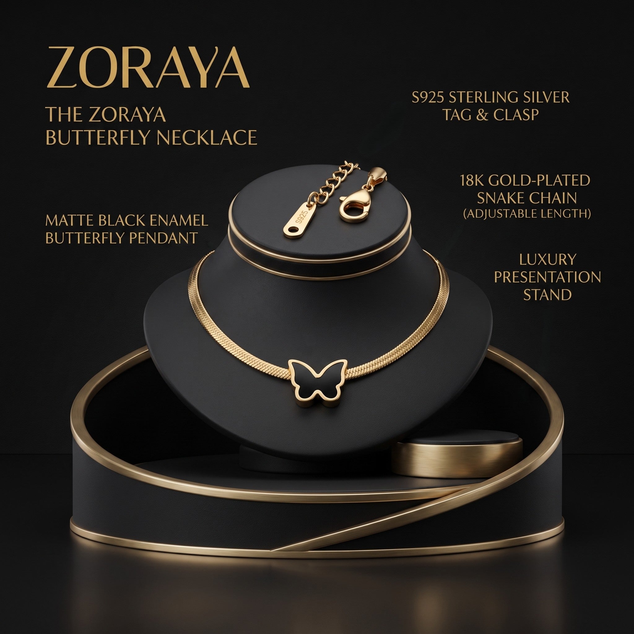 ZORAYA Elegant Butterfly Chain Necklace