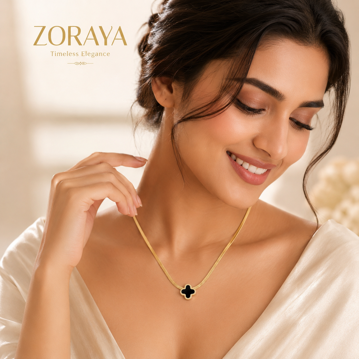 ZORAYA Clover Charm Necklace